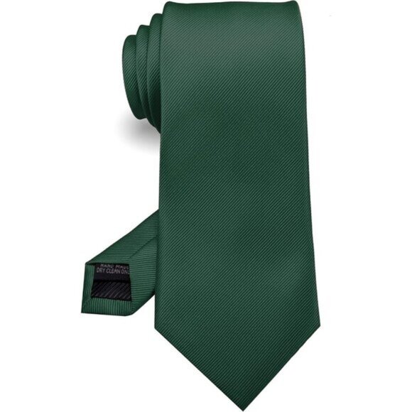🆕Men Dark Green Imported Silk Blend Solid Formal Stylish Affordable Neck Tie - Picture 1 of 6